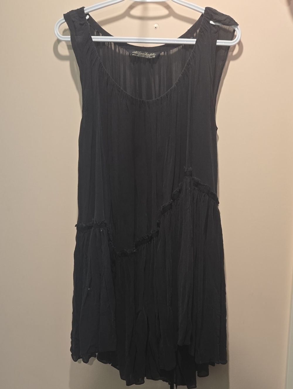 All Saints Black Sheer Layered Sleeveless Slip Dress